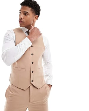 ASOS DESIGN super slim kostymväst i mörk sten