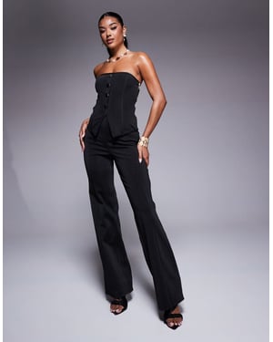 ASOS DESIGN co-ord bandage straight leg trouser in black