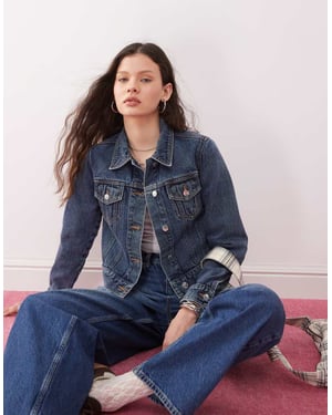 Miss Selfridge denim girlfriend jacket in indigo wash