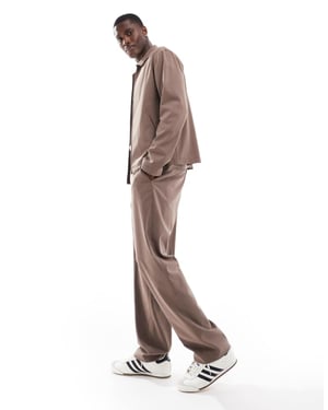 ASOS DESIGN smart co-ord straight fit trousers in light brown