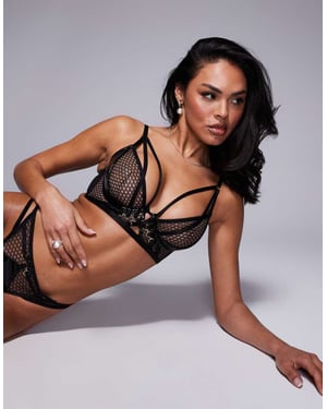 Ann Summers Evoke padded plunge bra in black