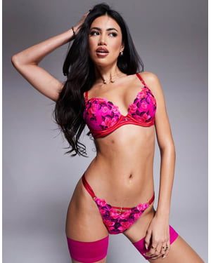 Ann Summers Everlasting Love vadderad urringad bh i stark rosa