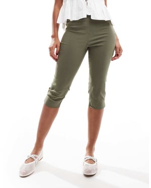 ASOS DESIGN bengaline pedal pusher i khaki
