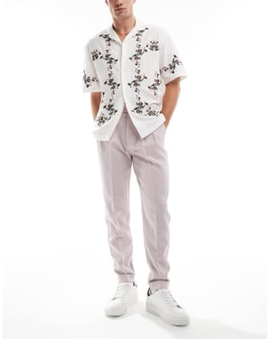 ASOS DESIGN smart tapered fit chinos med textur i dammrosa