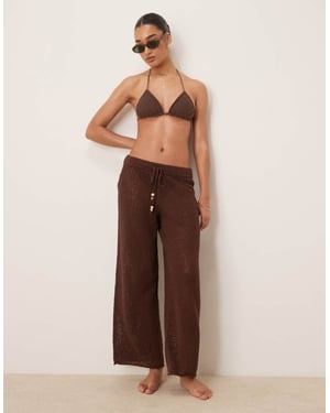 Abercrombie & Fitch swim sheer knitted trouser in brown