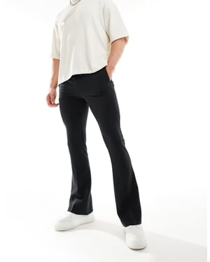 ASOS DESIGN smala utställda eleganta byxor i svart