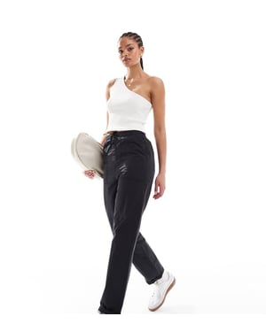 ASOS DESIGN Lång utility-byxa i tvättad svart