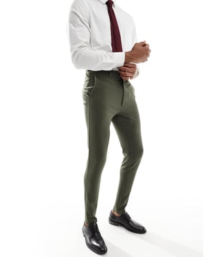 ASOS DESIGN super slim kostymbyxa i khaki