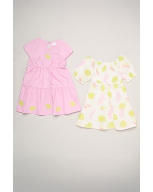2-Pack Printed Muslin and Chambray Dresses