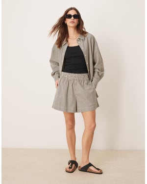 ASOS DESIGN A-line pull on shorts co-ord in mono stripe