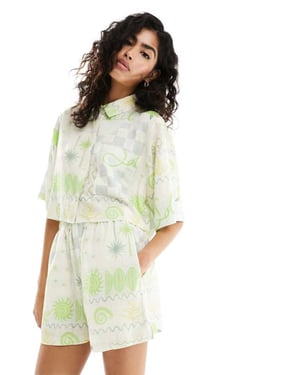 ASOS DESIGN kortärmad skjorta med lagertryck