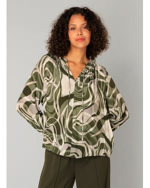 YEST Carmen Tops - Army Green/Multi-Col