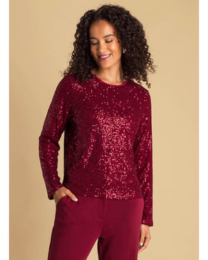 IVY BEAU Annelie Tops - Dark Red