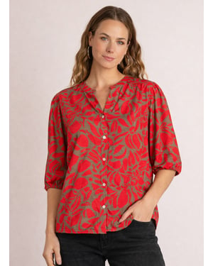 IVY BEAU Semya Tops - Red/Multi-Colour