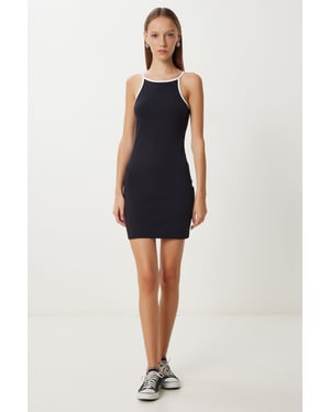Halterneck Gestreepte Bodycon Mini Jurk