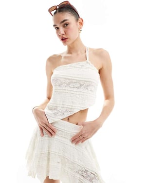 Cotton:On asymmetrisk kant strappy crop top i kokostextur co-ord