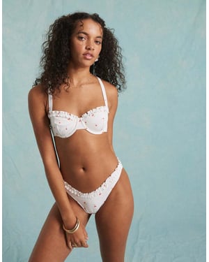 Miss Selfridge bikiniöverdel med körsbärstryck och kupa detaljer