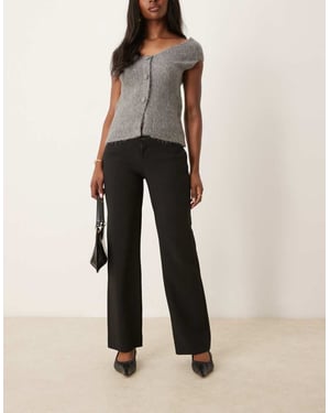 Gina Tricot tailored straight leg trousers in black