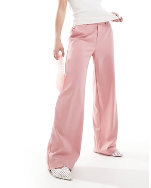 Object tailored wide leg trousers in rose pink