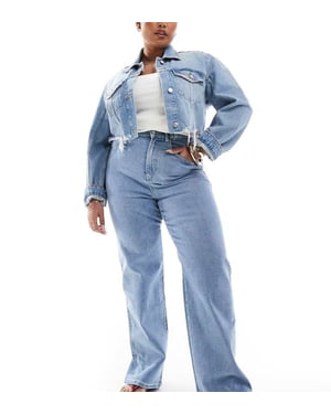 Dr Denim Plus Moxy straight leg jeans in cape light plain wash