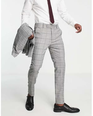 Topman snäva rutiga bröllopspants i svart och vitt