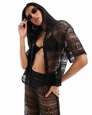 Miss Selfridge strandspetskort topp i svart