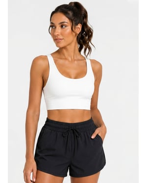 Black Elasticated High Waisted Shorts
