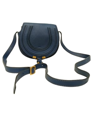 Chloé Marcie kleine crossbodytas in blauw leer