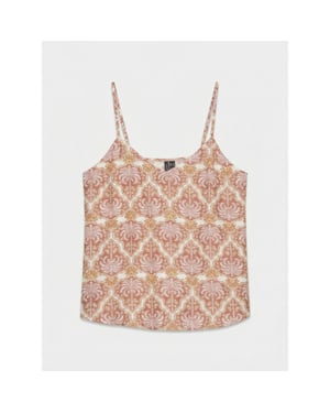 Vero Moda vmevelijn singlet top exp 10349829 snow white langoustino palm