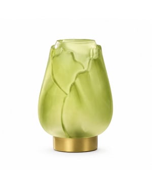 Casa di Elturo Led tafellamp tulipa glas – goudkleurige voet – Ø13 x 19,5 cm (werkt op