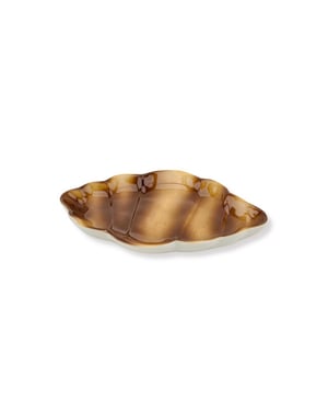 House Vitamin Plate croissant brown dolomite 20x13,5x3cm
