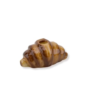 House Vitamin Candle holder croissant dolomite brown 14,5x8,5x6,5cm