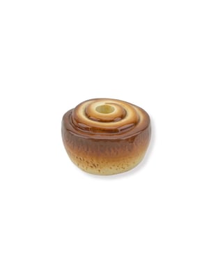 House Vitamin Candle holder cinnamon bun dolomite- brown -11x11x6,5cm