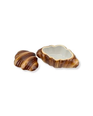 House Vitamin Storage jar croissant jar brown dolomite 16,5x10x7,5cm