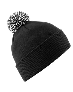 Beechfield Volwassenen Unisex Snowstar Beanie (Zwart/Wit)