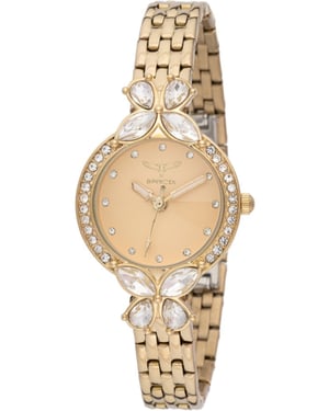 Invicta Wildflower 69094 Dameshorloge - Quartz Uurwerk - Metaal met Gouden Wijzerplaat - 30 mm