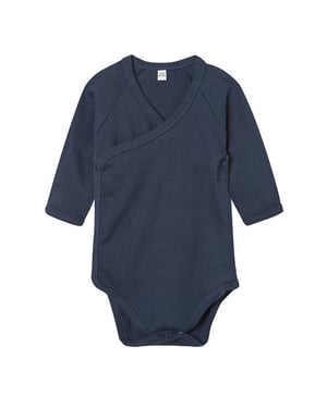 Babybugz Baby kimono body met lange mouwen (Nautische Marine)
