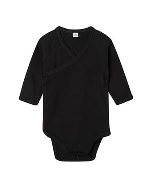 Babybugz Baby kimono body met lange mouwen (Zwart)