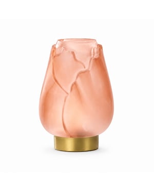 Casa di Elturo Led tafellamp tulipa glas – goudkleurige voet – Ø13 x 19,5 cm (werkt op
