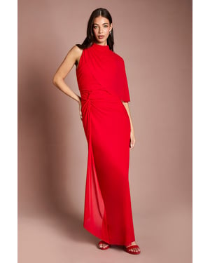 Contour Collective High Neck Drape Jersey Maxi Dress