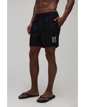 Relaxed fit Cotton Boxer Style Embroidered Short