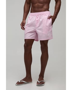 Relaxed fit Cotton Boxer Style Embroidered Short