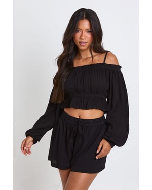 Textured Beach Bardot Top