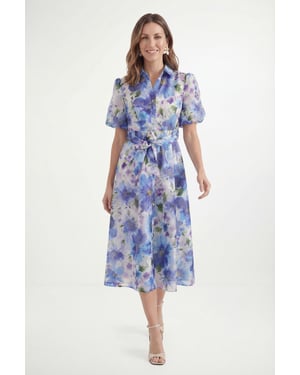 Petite Floral Burn Out Shirt Dress