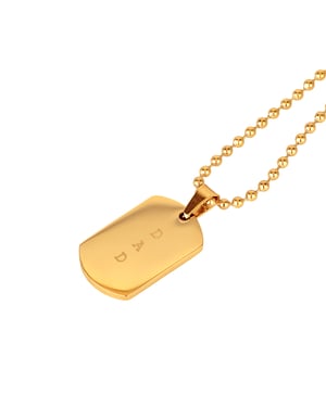 Gold Plated Stainless Steel DAD Dogtag Necklace