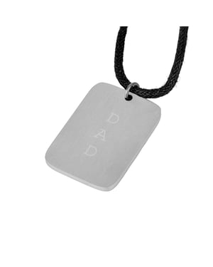 Mens Stainless Steel DAD Dogtag Cord Necklace