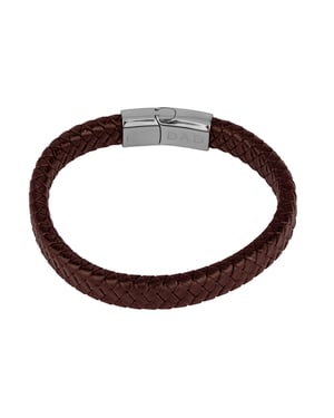 Stainless Steel Woven DAD Leather Bracelet