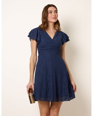 Lace Angel Sleeve Mini Dress