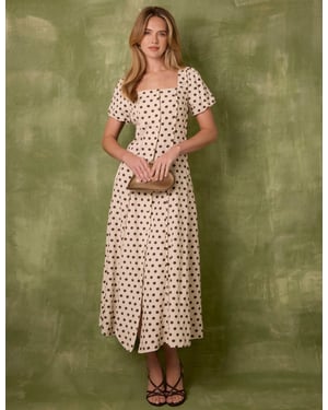 Milkmaid Polka Dot Puff Sleeve Dress