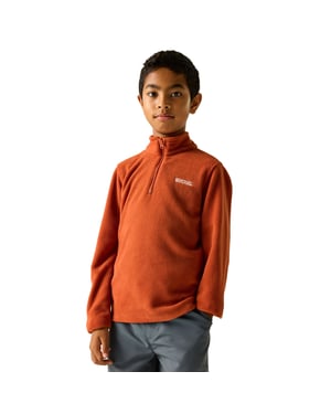 Regatta - Geweldige Outdoors Kinder Hot Shot II Half Zip Fleece Hoodie (Baksteen)
